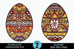 Watercolor Easter Eggs PNG Set Clipart Product Image 1