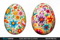 Watercolor Easter Eggs PNG Set Clipart Product Image 1