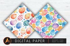 Watercolor Easter Eggs Digital Paper Product Image 1