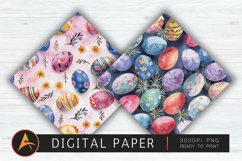 Watercolor Easter Eggs Scrapbook Paper Product Image 1