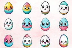 Watercolor Easter Emoji Egg Clipart Bundle Product Image 2