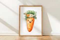 Watercolor Easter Funny Carrot Clipart Product Image 3