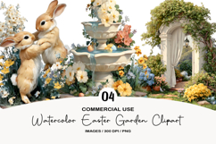 Watercolor Easter Garden Clipart Product Image 1