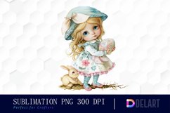 Easter Girl Sublimation PNG Clipart Product Image 1