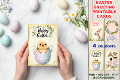 Cute Easter Greeting Cards. Printable Happy Easter Design Product Image 1