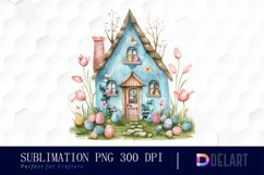 Easter House Illustration Clipart Product Image 1