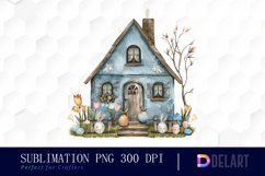 Easter House Illustration Clipart Product Image 1