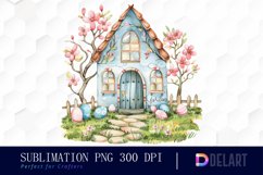Easter House Illustration Clipart Product Image 1