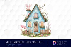 Easter House Illustration Clipart Product Image 1