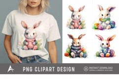 Watercolor Easter Knitted Bunny Clipart Product Image 1