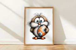 Watercolor Easter Owl Clipart Product Image 3