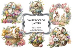 Watercolor Easter PNG Clipart Graphics Product Image 1