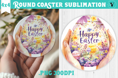 Easter Round Coaster | Watercolor Egg | Happy Easter Product Image 1
