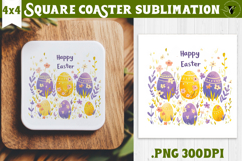 Easter Square Coaster | Watercolor Egg | Happy Easter Product Image 1