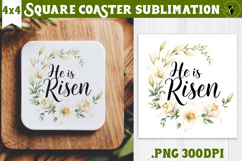 Easter Square Coaster | Watercolor | Happy Easter Product Image 1