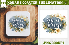 Easter Square Coaster | Watercolor | Happy Easter Product Image 1