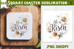 Easter Square Coaster | Watercolor | Happy Easter Product Image 1