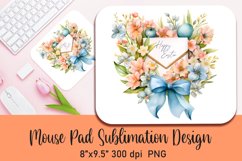 Watercolor Easter Sublimation Mouse Pad Sublimation|PNG Product Image 1