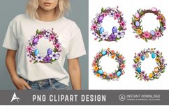 Watercolor Easter Wreath Clipart Product Image 1