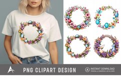 Watercolor Easter Wreath Clipart Product Image 1