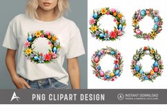 Watercolor Easter Wreath Clipart Product Image 1