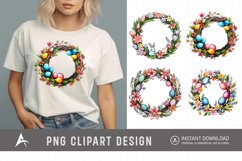 Watercolor Easter Wreath Clipart Product Image 1