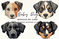 Baby Dog Watercolor Clipart Png Product Image 1