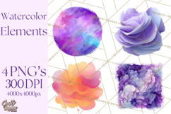 Watercolor Clipart, Abstract Watercolor Elements, Blobs Png Product Image 1