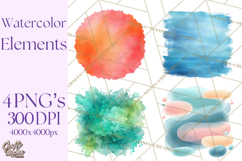 Watercolor Clipart, Abstract Watercolor Elements, Blobs Png Product Image 1