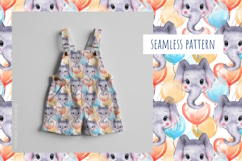 Watercolor Elephant Balloon Seamless Pattern Product Image 2