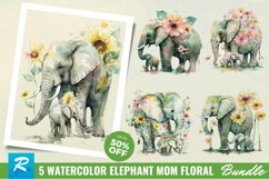Watercolor Elephant Mom Floral Sublimation Clipart Bundle,Elephant Mom Floral,Elephant Mom Floral Sublimation,Sublimation graphics,Watercolor,PNG Clipart,Mother and baby clip,mom baby elephant,baby elephant,elephant clipart,waterslide,watercolor elephant