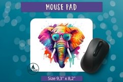 Watercolor elephant Mouse pad sublimation design