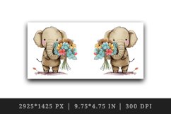 Elephant &amp; flowers mug, coffee cup wrap sublimation design Product Image 2