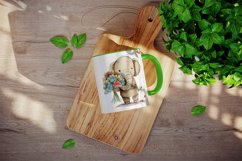 Elephant &amp; flowers mug, coffee cup wrap sublimation design Product Image 3