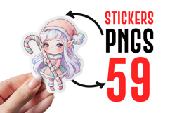 Watercolor Elf Girl Clip Art Cute Fantasy Character PNG Set Product Image 2