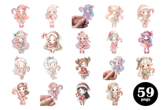 Watercolor Elf Girl Clip Art Cute Fantasy Character PNG Set Product Image 4