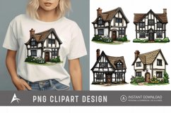 Watercolor English Village House Clipart Product Image 1