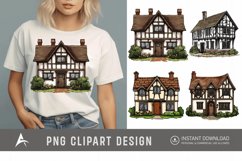 Watercolor English Village House Clipart Product Image 1