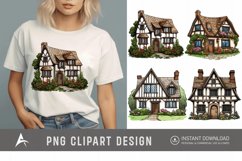 Watercolor English Village House Clipart Product Image 1
