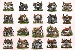 Watercolor English Village House Clipart Bundle Product Image 2