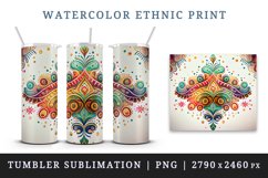 Watercolor ethnic print design wrap sublimation for customize your tumbler
