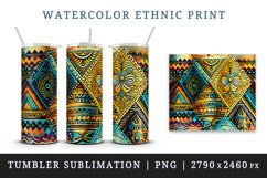 Watercolor ethnic print design wraps sublimation for customize your tumbler