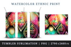 Watercolor ethnic print design wraps sublimation for customize your tumbler