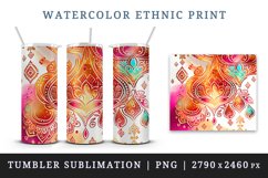 Watercolor ethnic print design wraps sublimation for customize your tumbler