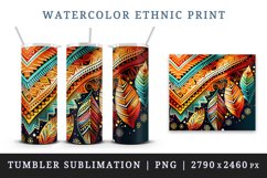 Watercolor ethnic print design wraps sublimation for customize your tumbler