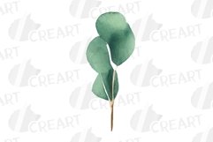 Watercolour eucalyptus and green leaves invitation design Product Image 10