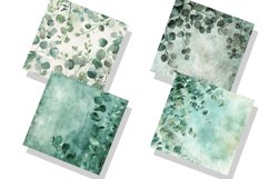 Watercolor Eucalyptus Seamless Digital Paper Bundle Product Image 6