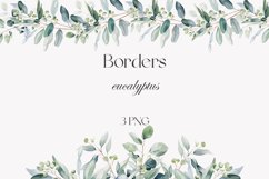 Watercolor eucalyptus border