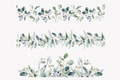 Watercolor eucalyptus border