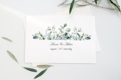 Watercolor eucalyptus border